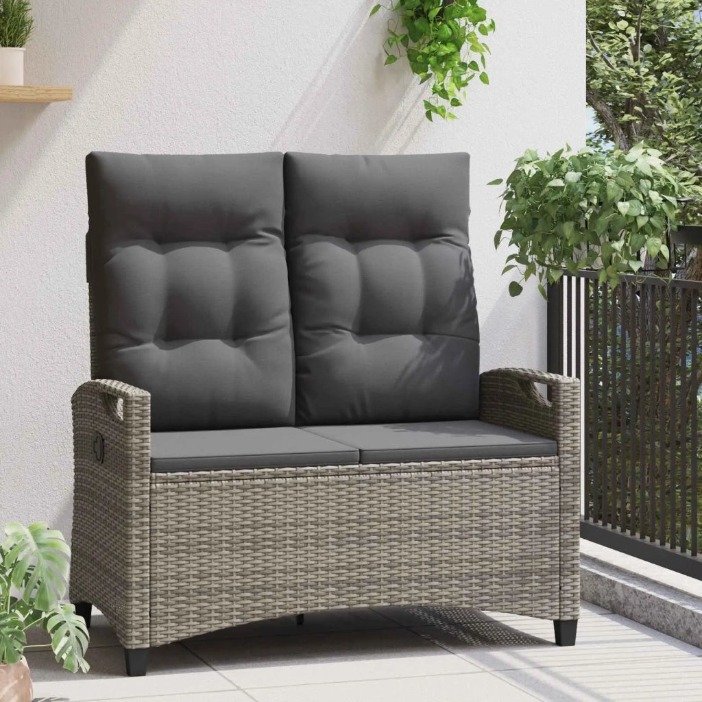 Panchina da giardino Grigio e Grigio Scuro 105 x 60 x 112 cm 42026852