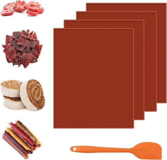 4 pezzi di lame di deidratore in silicone con rivestimento antiaderente e schiaccia per deidratori - deidratore alimentare riciclabile per frutta - libero da BPA