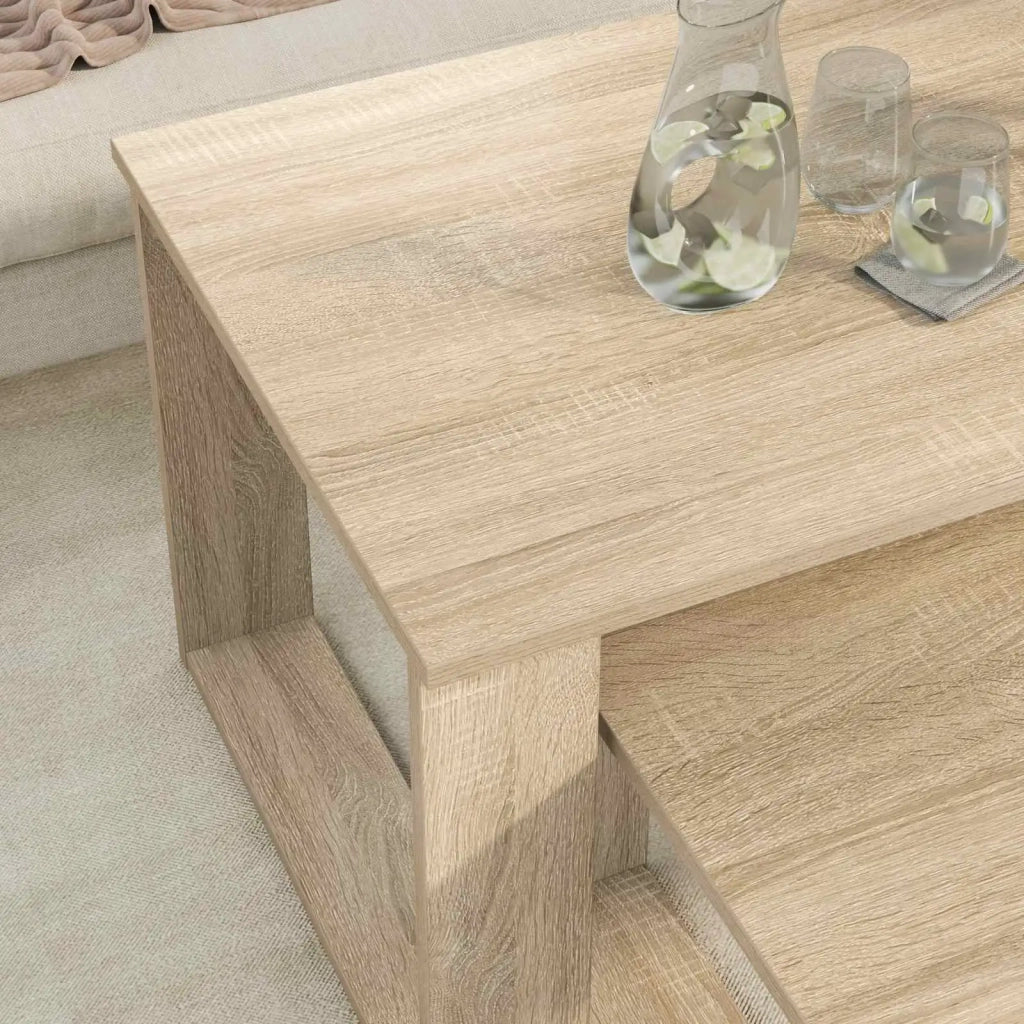 Set di Tavolini da Caffè 2 pcs Rovere Sonoma Legno multistrato