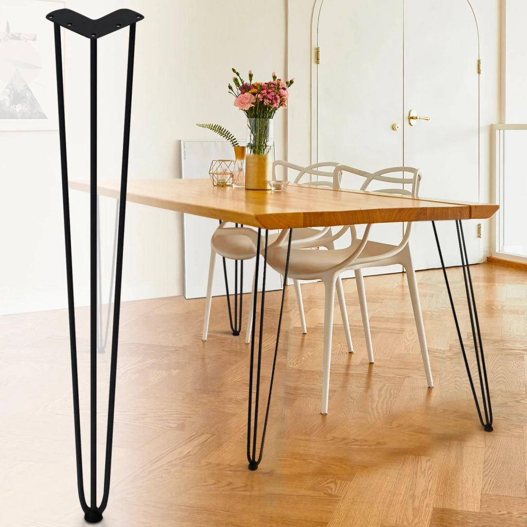 IDMarket - Set di 4 gambe a perno da 71 cm per tavolo di design industriale