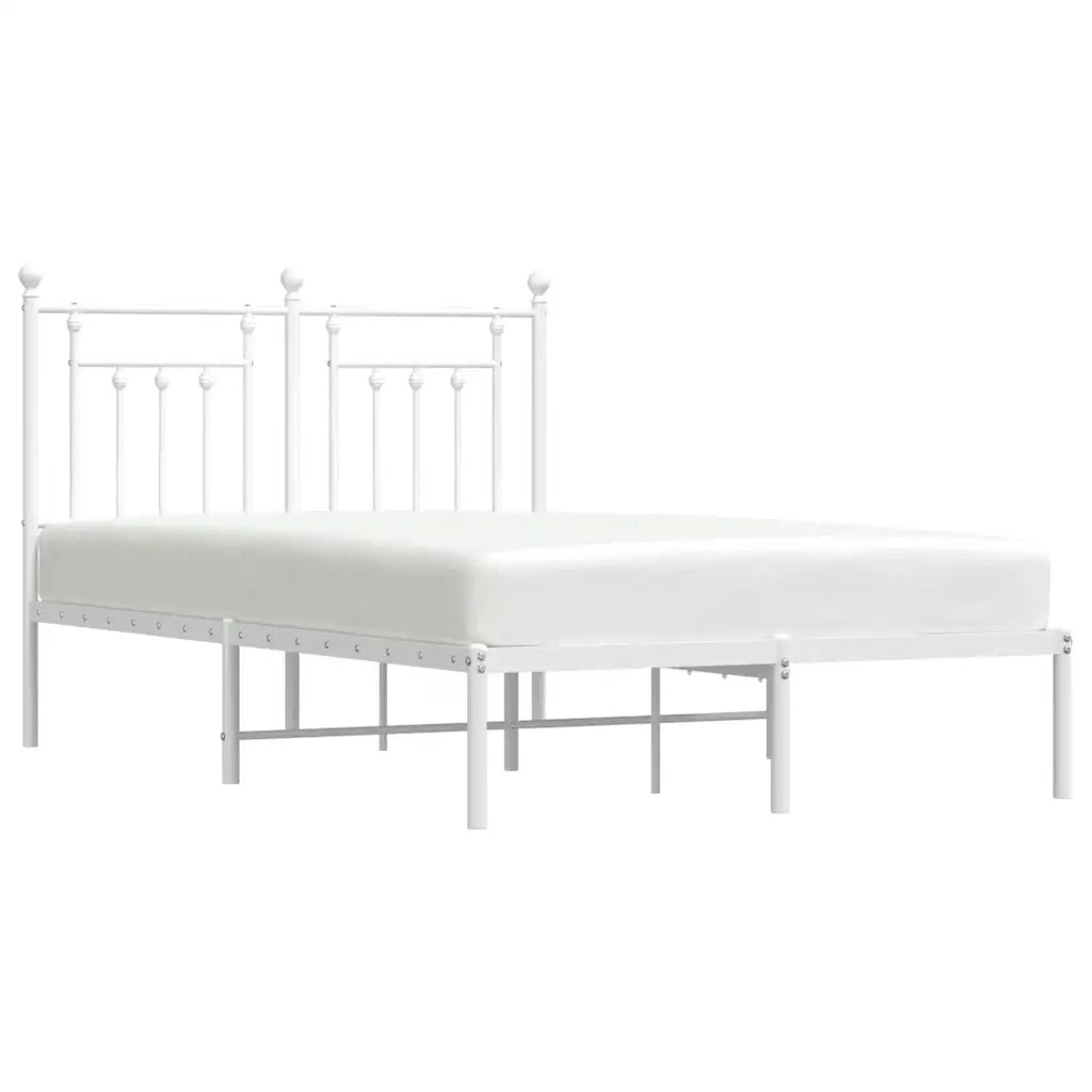 Giroletto con Testiera-Struttura Letto con testiera Metallo Bianco 120x190 cm 671223