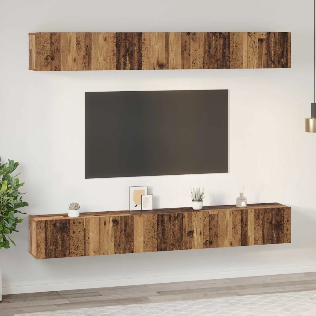 vidaXL Set mobile TV 6 pcs Legno vecchio 80 x 30 x 30 cm