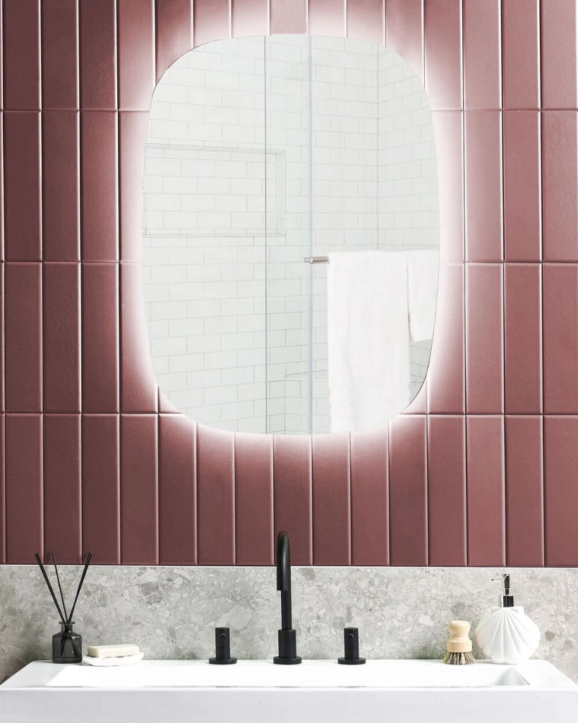 Specchio led da parete ovale ø 78 cm moderno contemporaneo mobile bagno trucco camera da letto