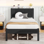 Giroletto Singolo in Metallo con Testiera Contenitore ¨C MINIMAL ¨C Nero 90x200