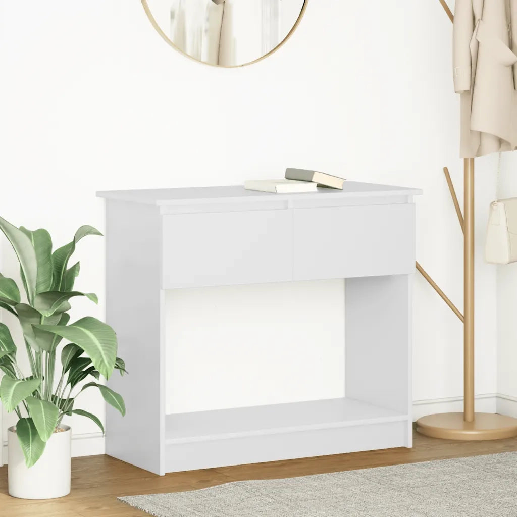 Tavolo Consolle con Cassetti Bianco 85,5x38,5x74,5 cm 861391