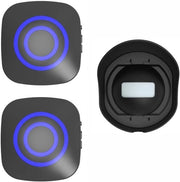 Deurbellore per Wi-Fi per ingresso, sensore di movimento esterno resistente all'acqua, allarme di sicurezza - allarme per ingresso/casa/porta, indicatori LED, 2 ricevitori e 1 sensore (nero)