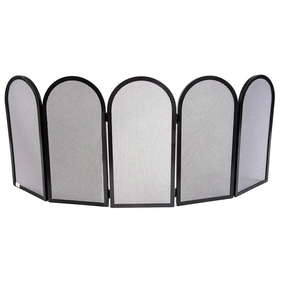 SCHERMI PARASCINTILLE A 5 ARCHI IN FERRO BATTUTO CM. 122X2X50