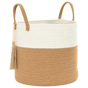 Cestino Portaoggetti Marrone e Bianco ?40x35 cm in Cotone CFW2774715