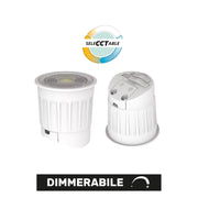 Alcapower Lampada Dicroica LED Dimmerabile 230V, Potenza Selezionabile 6-8-10W, Temperatura Colore 5CCT 3000K-6500K, Angolo 105°, Attacco a Vite