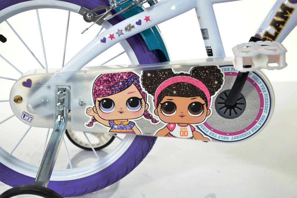 LOL 14", bicicletta per bambini, adatta ad etÃƒÂ  tra i 4 e i 6 anni, per altezza tra 100 e 120 cm, con cestino e po