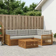 Set di divani da esterno 5 pz Naturale e Grigio Chiaro 3383329