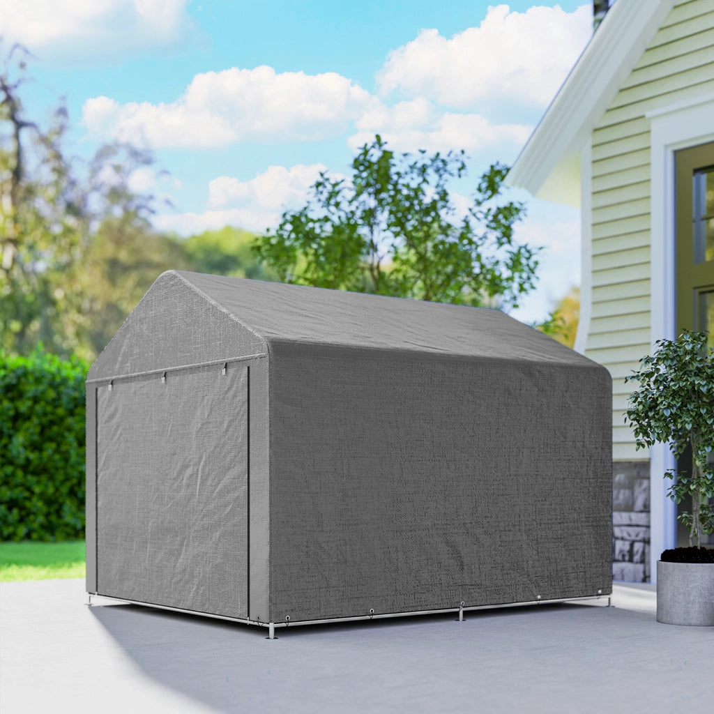 Capanno da Giardino ¨C zephmum ¨C Grigio Chiaro 2x2.4 m Metallo
