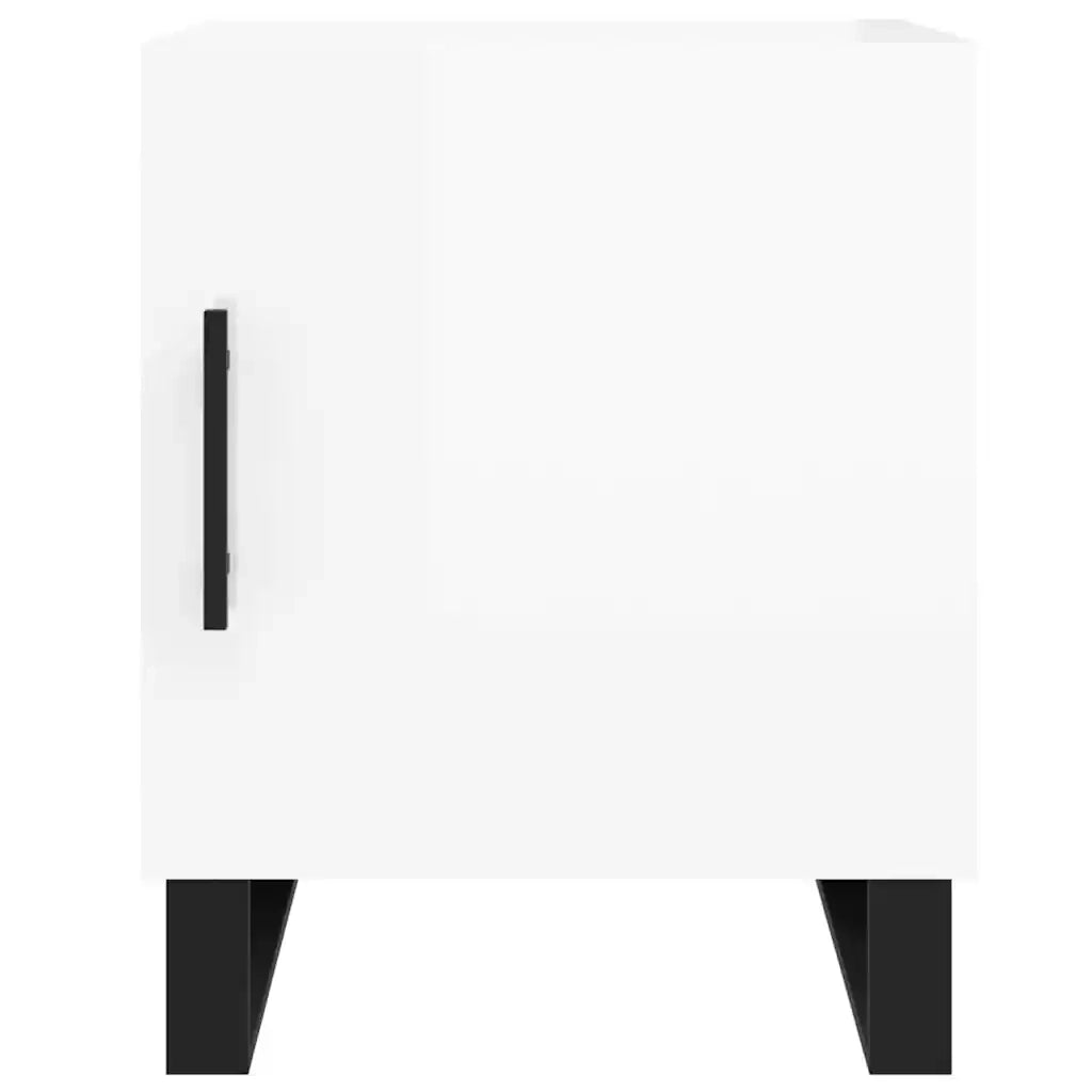 Comodini 2pz-Set di 2 Tavolino da notte Bianco Lucido 40x40x50 cm in Legno Multistrato