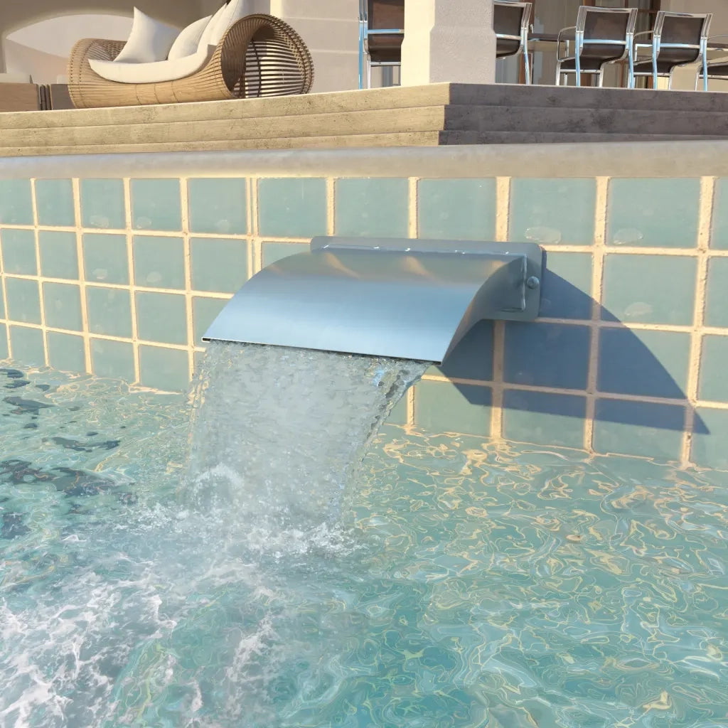 Fontana per Piscina in Acciaio Inossidabile 30x9x26 cm Argento 43691