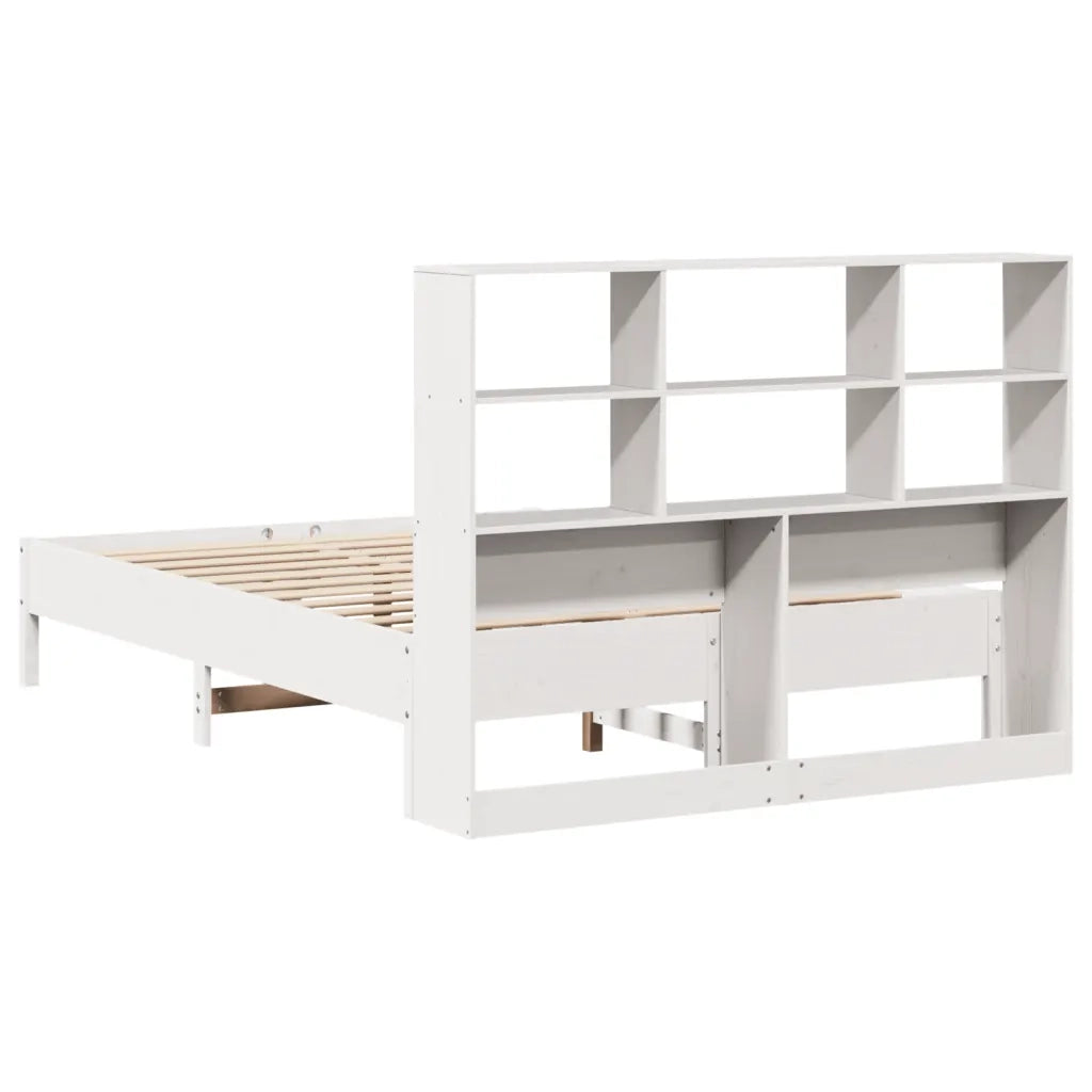 Letto Libreria senza Materasso Bianco 140x200 cm Legno di Pino 3322871