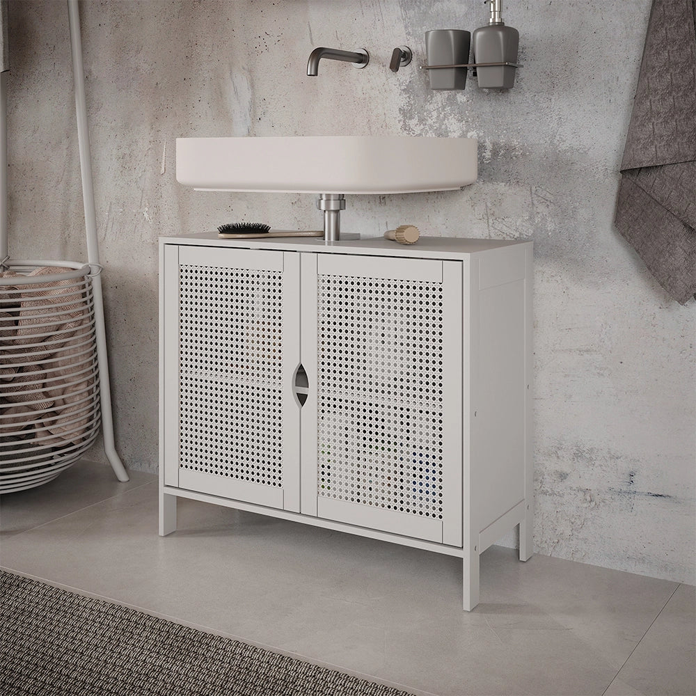 Vicco Mobile sottolavabo per bagno Bianco 68 x 60 cm con 2 porte