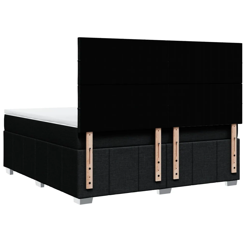 vidaXL Giroletto a Molle con Materasso Nero 180x200 cm in Tessuto