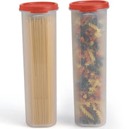 Bacchette a tenere in atmosfera chiusa con coperchio per spaghetti e altri alimenti in plastica BPA libera - 2 pezzi - contenitori di alta qualità trasparenti per la cucina - scatola per snack da viaggio