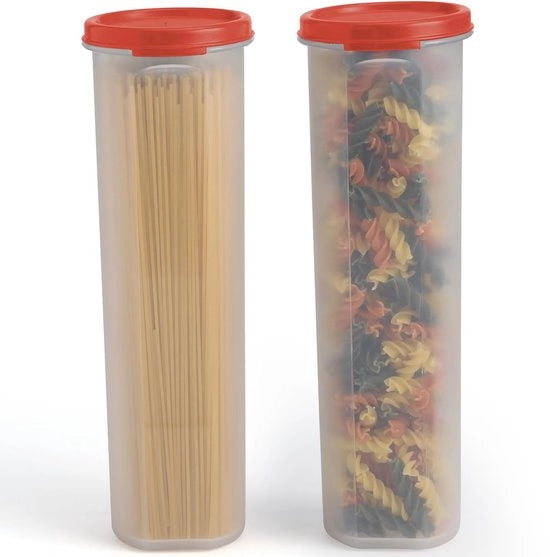 Bacchette a tenere in atmosfera chiusa con coperchio per spaghetti e altri alimenti in plastica BPA libera - 2 pezzi - contenitori di alta qualità trasparenti per la cucina - scatola per snack da viaggio