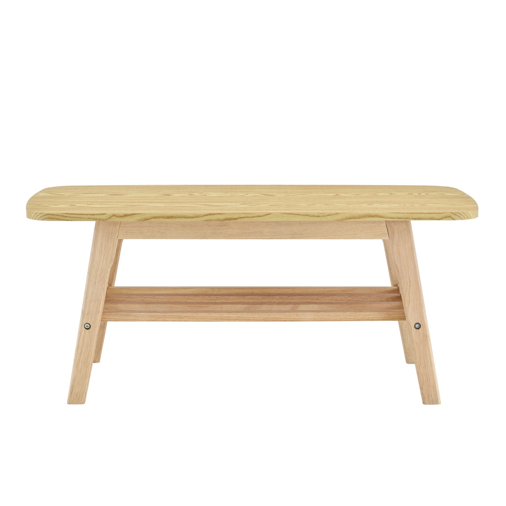Tavolino da salotto con vano portaoggetti a 2 livelli; struttura robusta in legno; stile moderno 110 × 58 × 19 cm