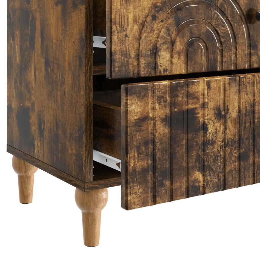Armadio da Notte con cassetto Rovere Fumo 62 x 34,5 x 48 cm 894090