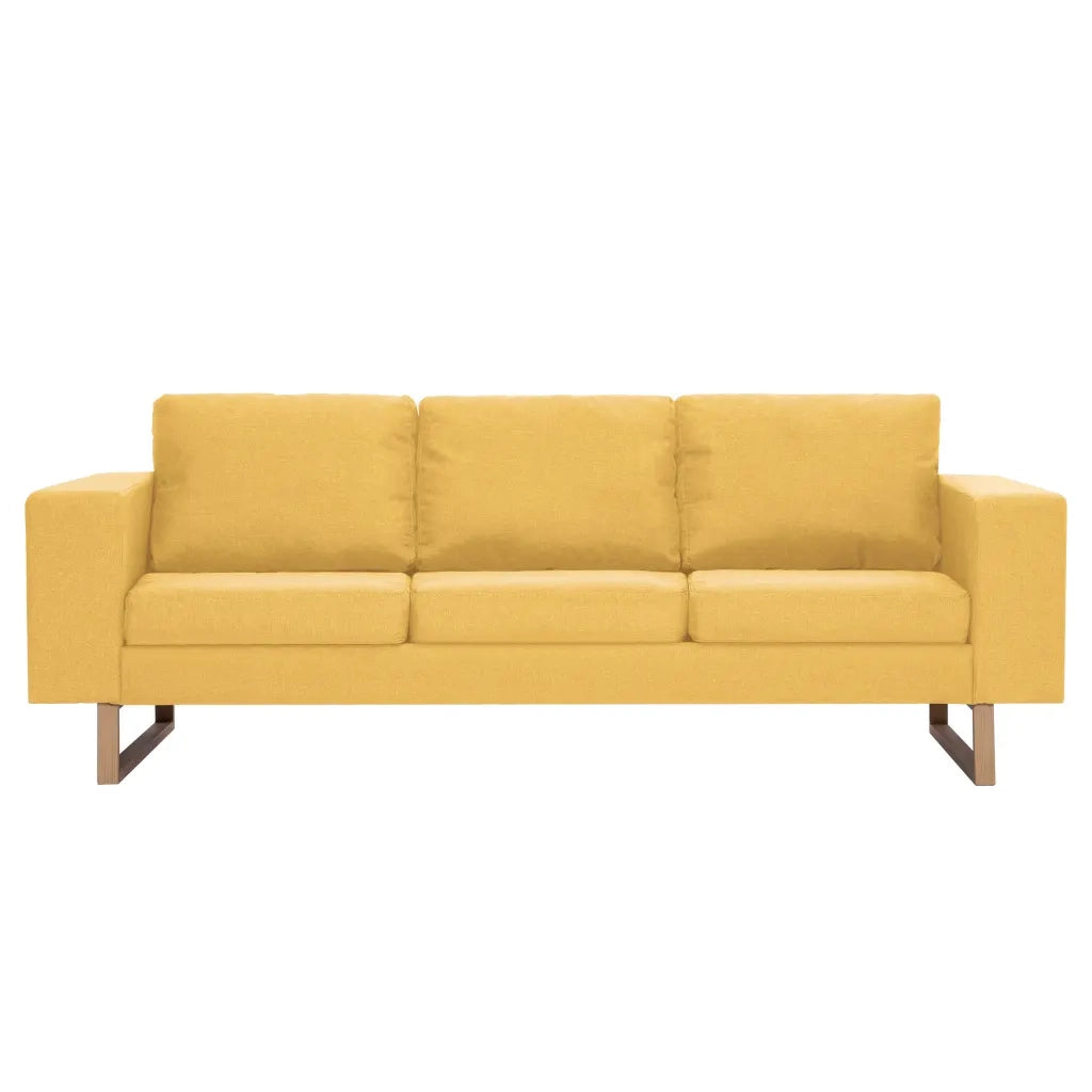 Divano a 3 Posti in Tessuto Giallo cod mxl 21446