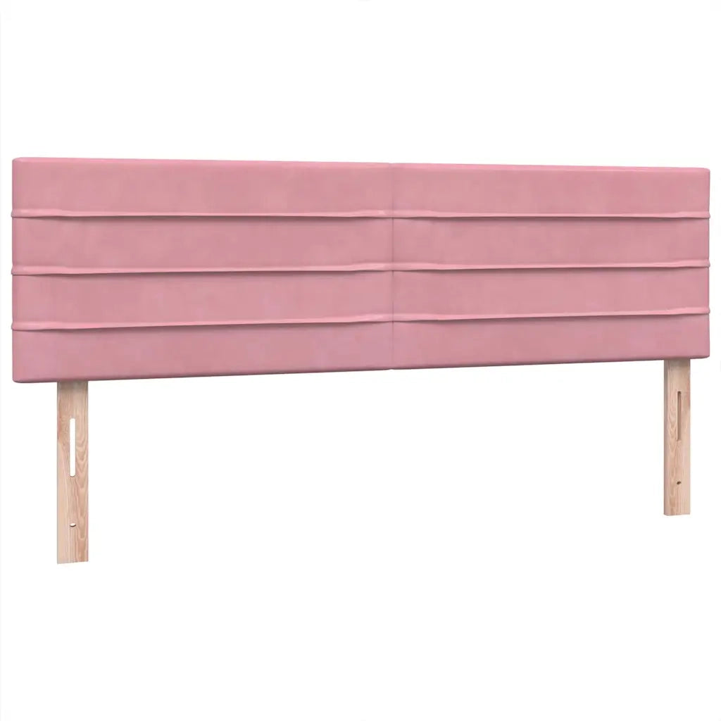 Giroletto a Molle con Materasso Rosa 140x210 cm in Velluto 3318200