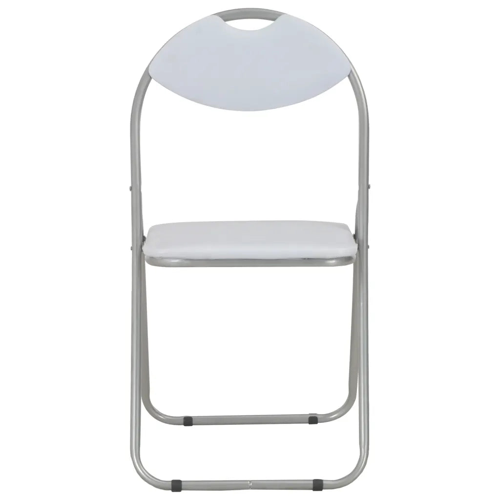 Sedie da Pranzo Pieghevoli 6 pz Bianche in Similpelle 284409