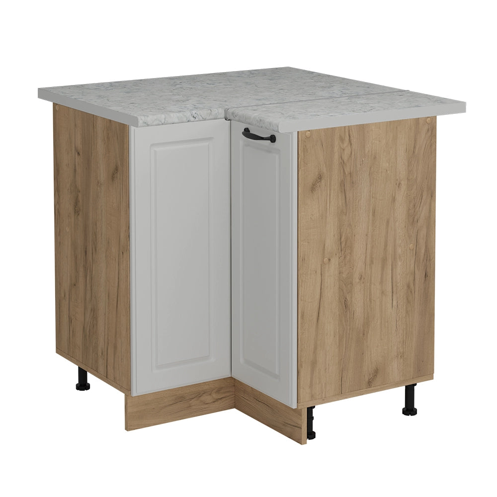 Vicco Mobile ad angolo cucina Bianco casa di campagna 75.6 cm PL Marmo