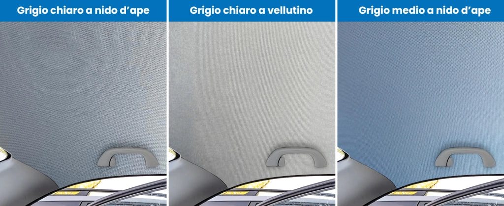 Kit Riparazione Tessuto Cielo Auto - Nido D'ape Grigio Chiaro Senza Colla - Misura 1,50 x 4 m - Adatto anche per Pannelli Portiere e Pantoni