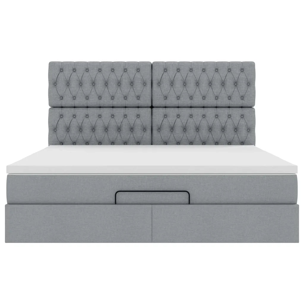 Struttura Letto Pouf con Materasso 180x200 cm in Tessuto 3314107
