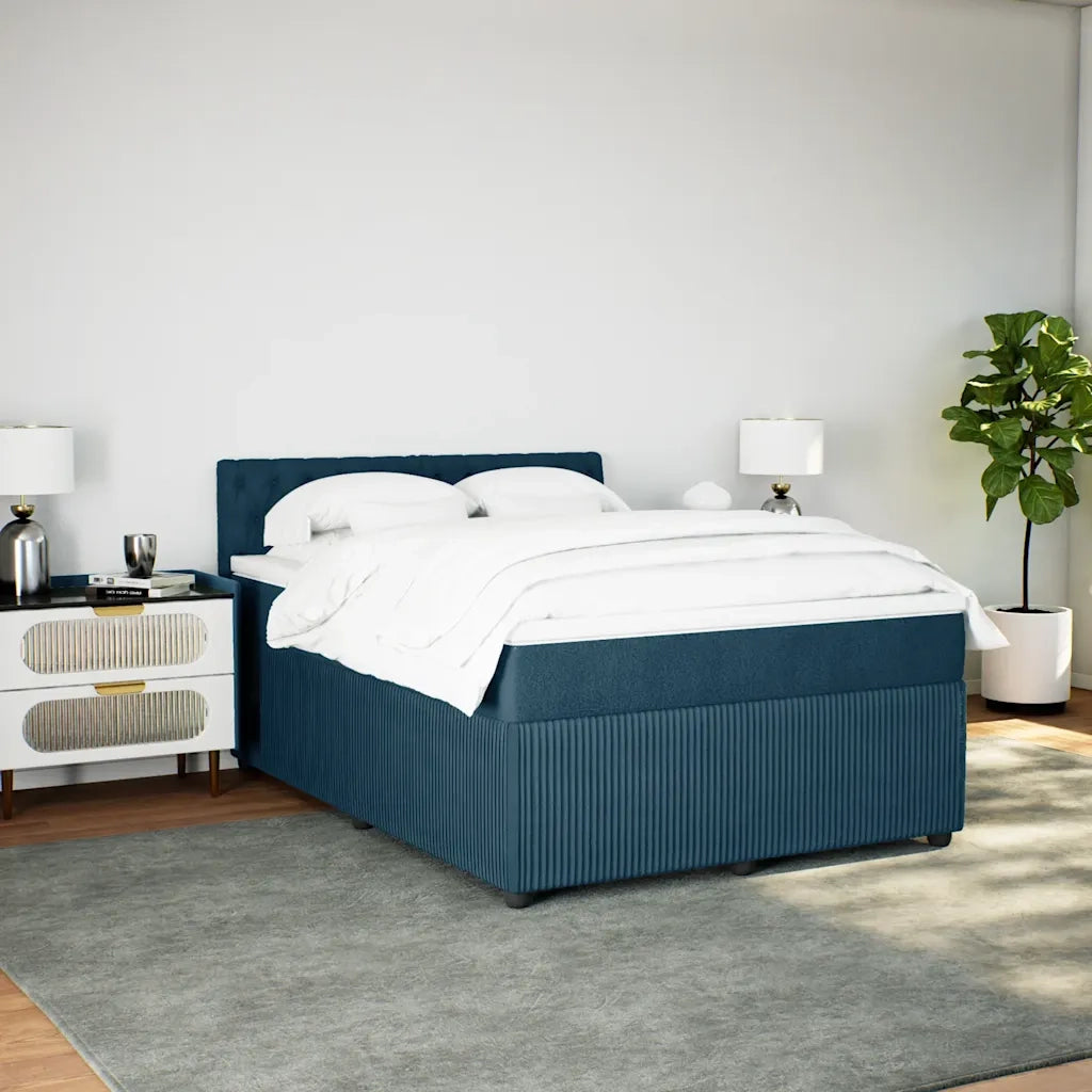 Giroletto a Molle con Materasso Blu 140x190 cm in Velluto 3287744