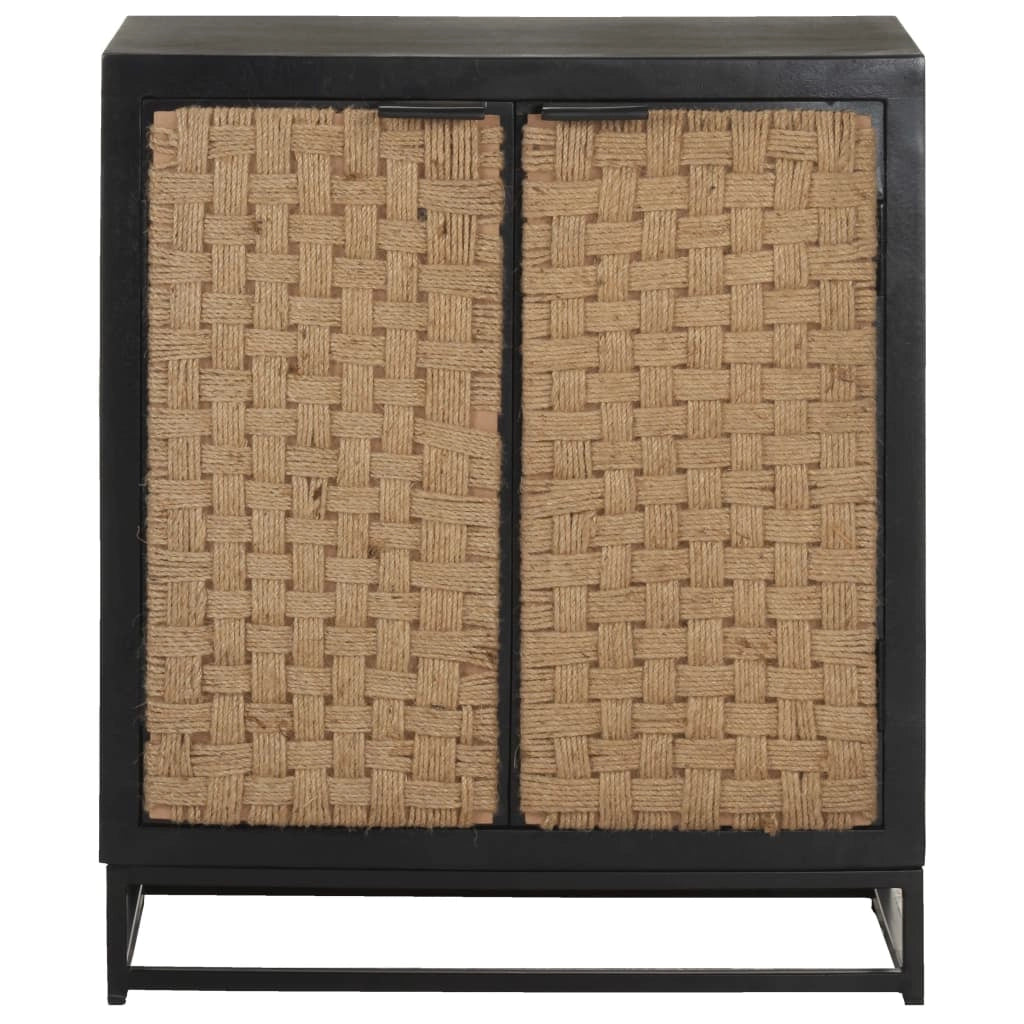 Buffet credenza cassettiera armadio mobile contenitore organizer per cucina soggiorno salotto 60 x 35 x 70 cm legno massello di mango nero 02_0029622