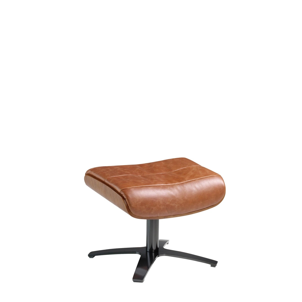 Pouf in pelle marrone