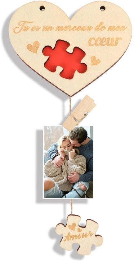 Decorazione per Parete in Legno a Forma di Cuore - Decorazione Decorativa - Regalo Originale - Regalo per San Valentino - Regalo per Jubileo - Per Donna/Uomo