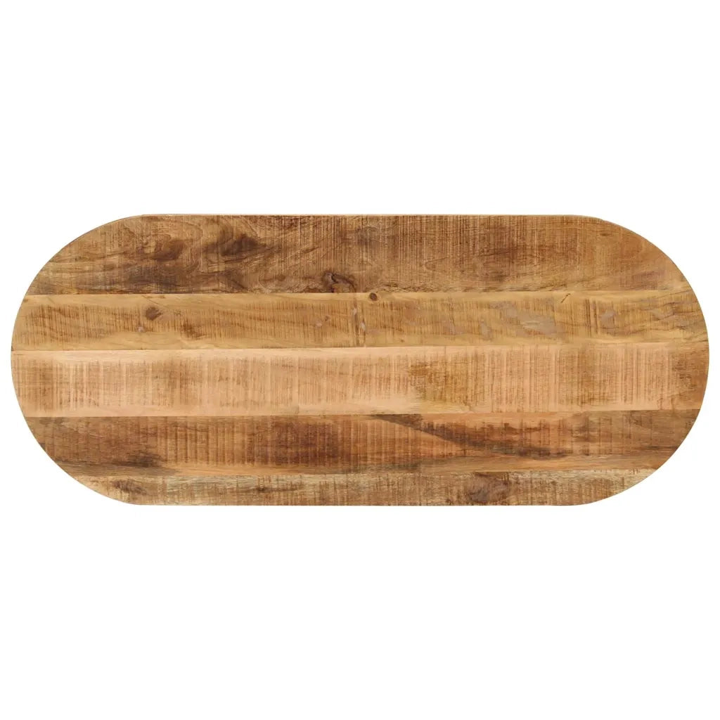 Piano Tavolo 140x60x2,5 cm Ovale Legno Massello Grezzo di Mangocod mxl 92504