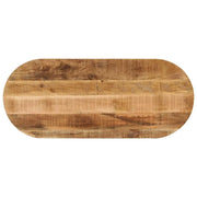Piano Tavolo 140x60x2,5 cm Ovale Legno Massello Grezzo di Mangocod mxl 92504