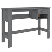 Scrivania scura HAMAR postazione computer mobile studio 110 x 40 x 75 cm legno massello di pino grigio 02_0023854