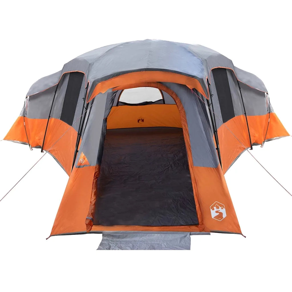 vidaXL Tenda Familiare Grigio e arancione 762 x 655 x 218 cm