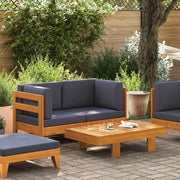 Salotto da Giardino-Set Divani Giardino 2 pz con Cuscini Grigio Scuro Legno Acacia 856738