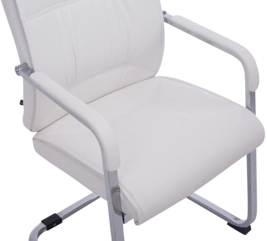 Set di 2 sedie a sbalzo XXL Anubis in similpelle bianco