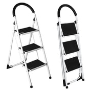Scala Sgabello Pieghevole 3 Gradini Antiscivolo Metallo Verniciato max 150kg
