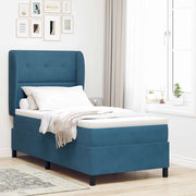 Letto a molle con materasso Blu Scuro 190 x 90 cm Velluto 3340908