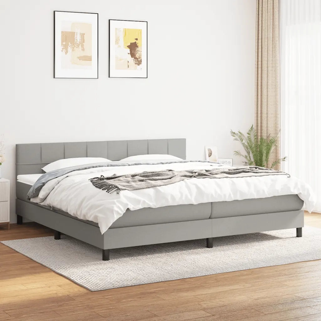 Giroletto a Molle con Materasso Grigio Chiaro160x200 cm Tessuto 3140065