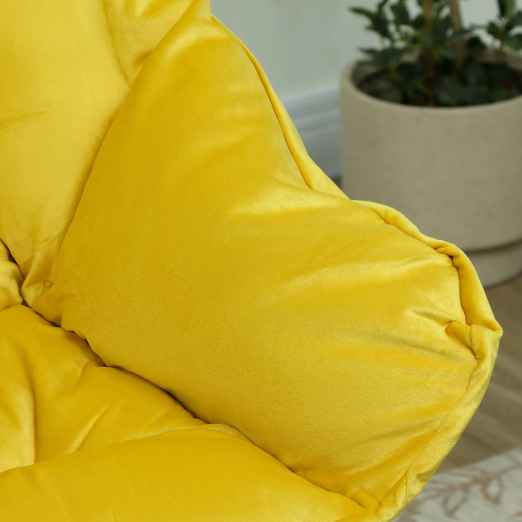 Poltrona con poggiapiedi ¨C zephmum ¨C giallo, tessuto