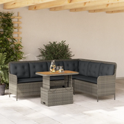 Set Divano da Giardino 2 pz con Cuscini Grigio in Polyrattan