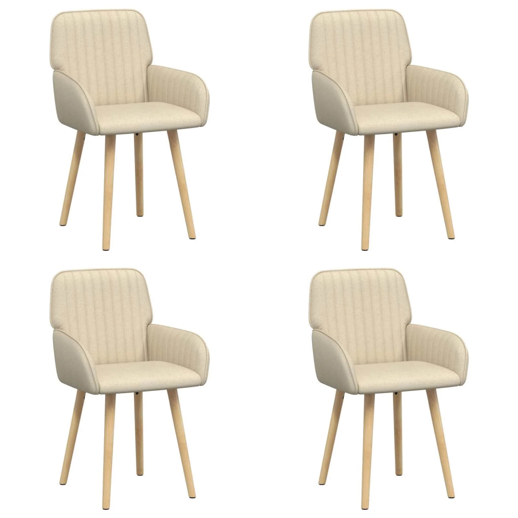 Sedie da pranzo 4 pz Tessuto Crema 56,5 x 50 x 87,5 cm 3428199