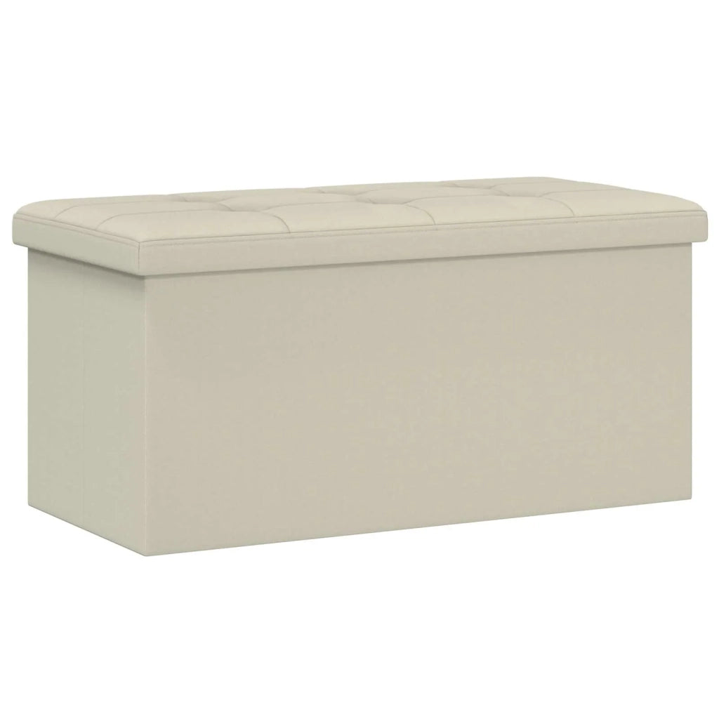 Panchina di stoccaggio pieghevole Bianco Tela 42045231