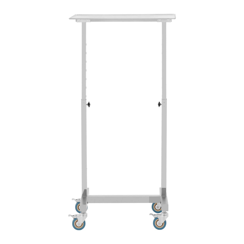 Tavolo Mayo - su ruote - 600 x 400 mm - regolabile in altezza - acciaio inox / gomma 14_0007640
