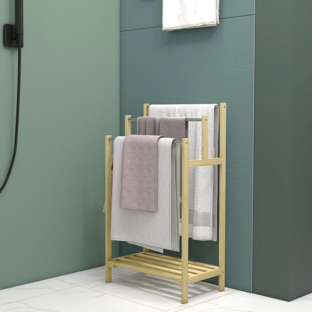 Porta asciugamani a colonna in bamb¨´ ¨C zephmum ¨C 50.5x31x90 cm naturale